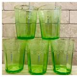 Five Vintage Victorian Juice Glasses