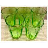 Five Vintage Victorian Juice Glasses