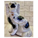 Antique Black and White Staffordshire Spaniel