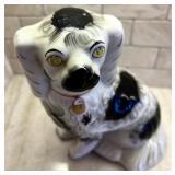 Antique Black and White Staffordshire Spaniel
