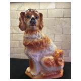 Vintage Staffordshire King Charles Spaniel Dog, Russet White