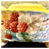 Beautiful Vintage Hand Painted Footed Footed Bowl