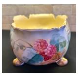 Beautiful Vintage Hand Painted Footed Footed Bowl