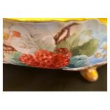 Beautiful Vintage Hand Painted Footed Footed Bowl