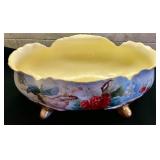Beautiful Vintage Hand Painted Footed Footed Bowl