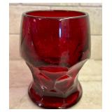Eight Vintage Cambridge Georgian Ruby Flat Tumblers