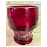 Eight Vintage Cambridge Georgian Ruby Flat Tumblers