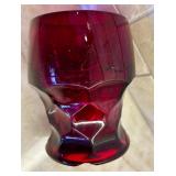 Eight Vintage Cambridge Georgian Ruby Flat Tumblers