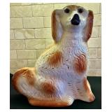 Vintage Staffordshire Pottery Spaniel Figurine with Glass Eyes