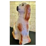 Vintage Staffordshire Pottery Spaniel Figurine with Glass Eyes
