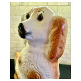 Vintage Staffordshire Pottery Spaniel Figurine with Glass Eyes