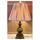 Original 60s Rembrandt Masterpiece Brass Table Lamp with Original Pleated Shade