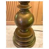 Original 60s Rembrandt Masterpiece Brass Table Lamp with Original Pleated Shade