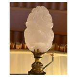 Original 60s Rembrandt Masterpiece Brass Table Lamp with Original Pleated Shade