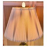 Original 60s Rembrandt Masterpiece Brass Table Lamp with Original Pleated Shade