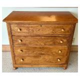 Vintage Solid Wood Handmade Four Drawer Chest of Drawers