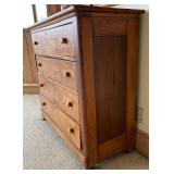 Vintage Solid Wood Handmade Four Drawer Chest of Drawers