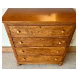 Vintage Solid Wood Handmade Four Drawer Chest of Drawers