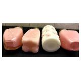 Assorted Antique Pink Glass Salt and Pepper Shakers
