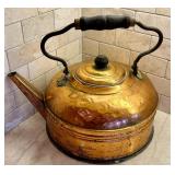 Large Vintage Copper Tea Kettle