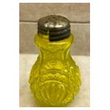 Gorgeous Vintage Red, Yellow and Green Salt and Pepper Shakers and Peggy Karr Fused Glass Plate