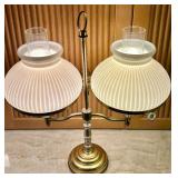 Vintage Double Globe Milk Glass Student Lamp