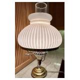 Vintage Double Globe Milk Glass Student Lamp