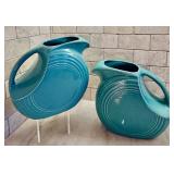 Two Beautiful Vintage Aqua Fiesta Pitchers