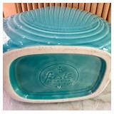 Two Beautiful Vintage Aqua Fiesta Pitchers