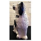 Vintage Hand Painted Black and White English Staffordshire Spaniel Dog Figurine