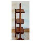 Vintage Art Deco Oak Folding Cake Stand / Shelves