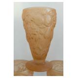 Set of Six Vintage Embossed Fruit Motif Footed Tumblers