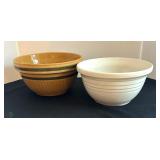Two Mixing Bowls including a Vintage Yellow Ware Mixing Bowl