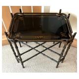 Mid-Century Chinoiserie Faux Bamboo Tray Table by Baker Furniture