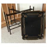 Mid-Century Chinoiserie Faux Bamboo Tray Table by Baker Furniture
