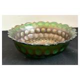 Vintage Fenton Stippled Coin Dot Carnival Glass Bowl