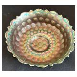 Vintage Fenton Stippled Coin Dot Carnival Glass Bowl