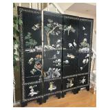 Vintage Chinese Four Panel Screen / Vintage Chinese Room Divider