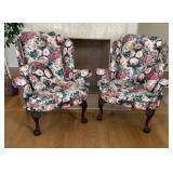 Pair of Fine Floral Upholstered Vintage Armchairs