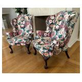 Pair of Fine Floral Upholstered Vintage Armchairs