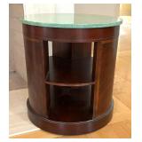 Baker Furniture Empire Banded Mahogany Drum Table
