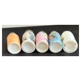 Five Hand Painted Antique Glass Salt and Pepper Shakers
