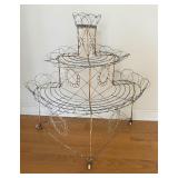 Antique Victorian Style Bent Wire Three Tiered Plant Stand