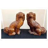 Pair of Rockingham Style Staffordshire Dog Figurines