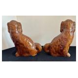 Pair of Rockingham Style Staffordshire Dog Figurines