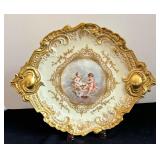 Vintage Limoges Hand Painted Cherub Charger Artist Signed