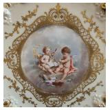 Vintage Limoges Hand Painted Cherub Charger Artist Signed