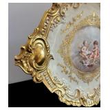 Vintage Limoges Hand Painted Cherub Charger Artist Signed