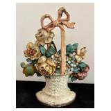 Vintage Floral Cast Iron Floral Design Door Stop