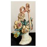 Vintage Floral Cast Iron Floral Design Door Stop